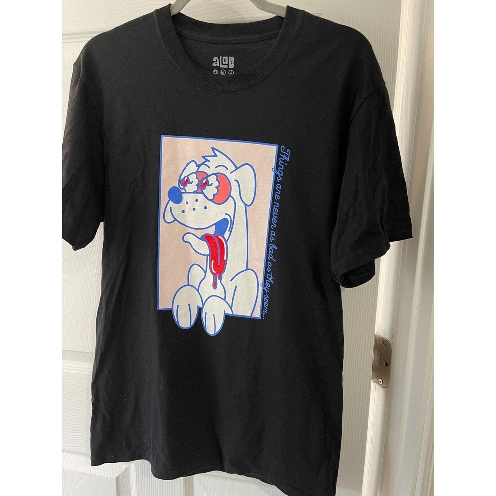 aLab "Things are never as bad as they seem..They're worse" Unisex MED Black tee